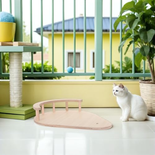 Plataforma de madera SHINEOFI para árbol de gatos con bordes redondeados 7