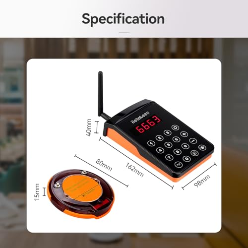 Retekess TD156 Bezprzewodowy System Przywoławczy, 10 Pager, 800M Daleki zasięg 48 H Długi Czas Czuwania, IP66 Wodoodporny, Restauracja Bar Szpital Logistyka