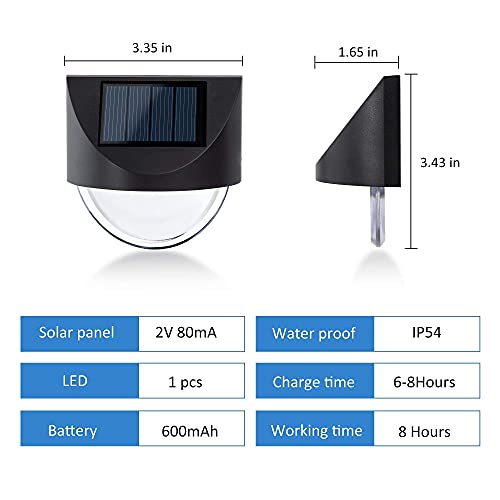 Gigalumi Solar Fence Lights, 12 Pack Waterproof Solar Led Outdoor Wall Lighting For Deck Steps Patio Walkway Garden(Warm White) #TOP2