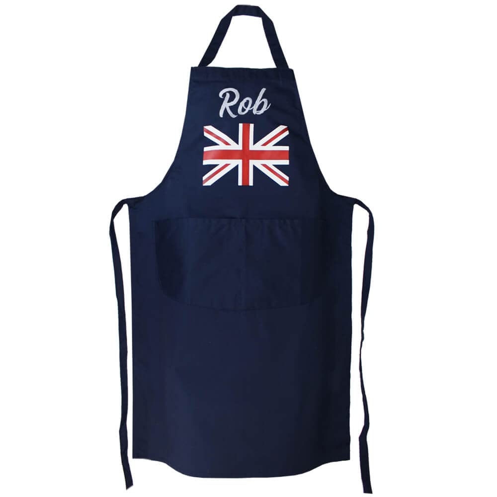 TeddyT's Personalised Union Jack British Kitchen Apron (Navy)