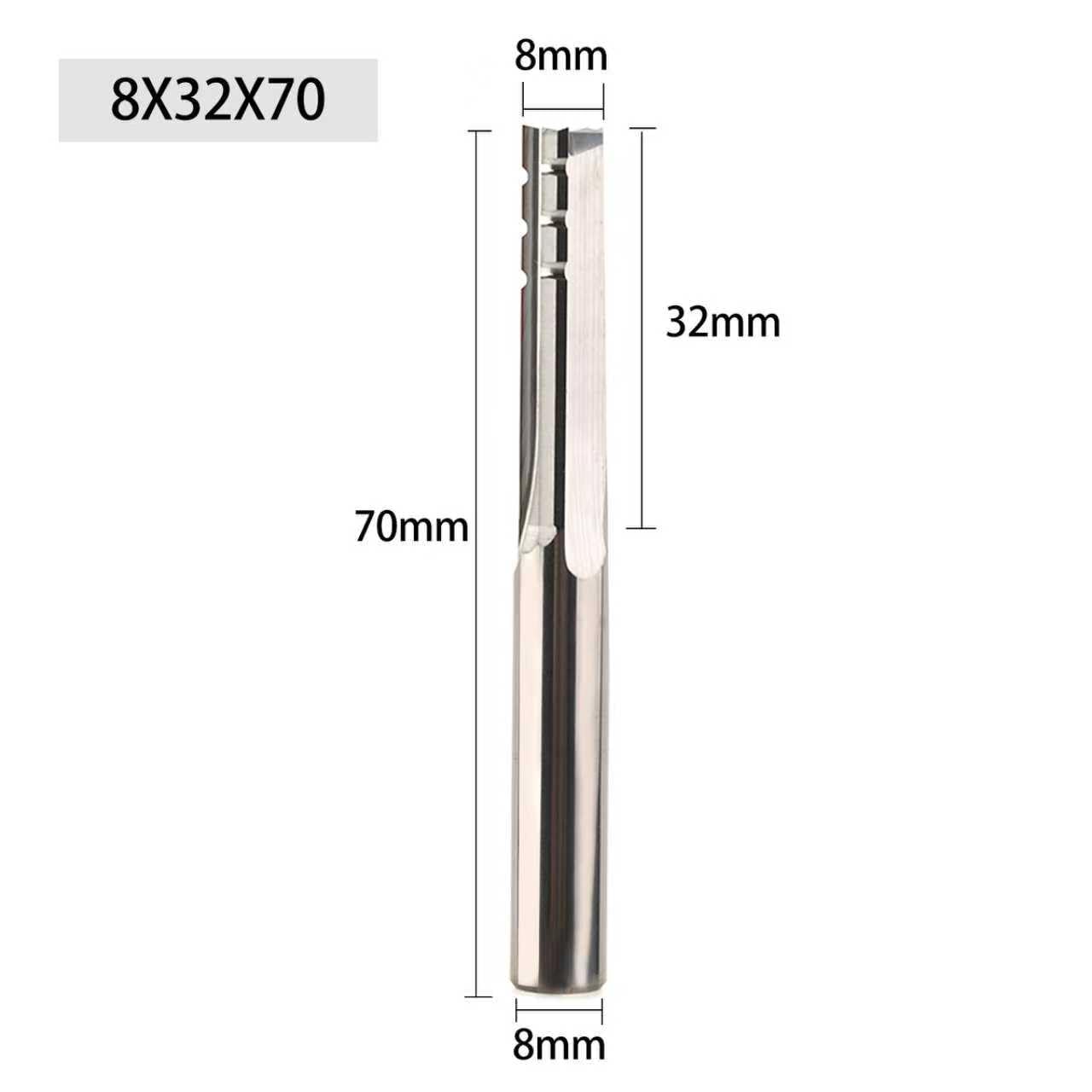 1 szt. Prosto CNC Bit frez równoległy 4mm 6mm 3 rowki pełnowęglikowy do drewna narzędzia stolarskie płyta wiórowa(8x32x70L)