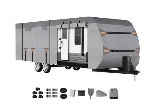 Kingfun RV Cover for 18-20 ft Travel Trailers with Windproof Straps