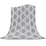 applebless Fleece Throw Blanket Hexagon Pattern Breathable Cozy Warm Flannel Plush Blanket Geometric