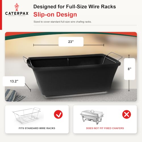 Caterpax Chafer Wind Guard Slip-On Chafing Dish Covers, 6 Pack, Black by CATERPAX - Used condition - Image 9