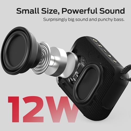 Monster Cube 1 Portable Bluetooth Speaker, IP68 Waterproof, Bluetooth 6.0, 20H Playtime, Powerful Stereo Sound, Speaker for Home, Outdoors and Travel, Black