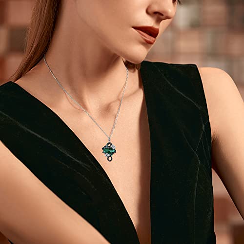 Plesitep Snake Necklace Sterling Silver Snake Pendant Embellished With Heart Shaped Crystal From Austria Jewelry Gift For Women Girls #TOP3