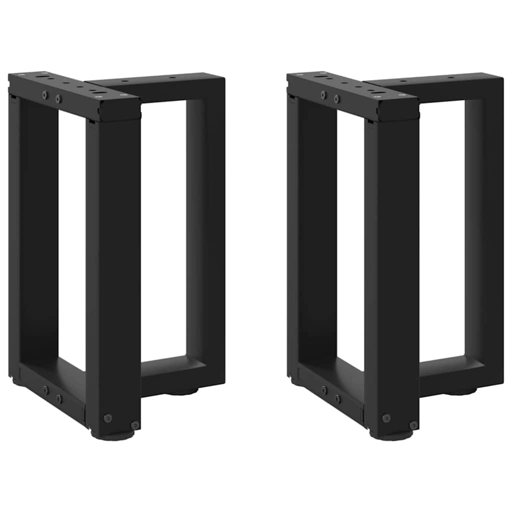 2 pezzi, in acciaio verniciato a polvere resistente con livellatori regolabili, 38 x 25 x (42-43) cm, design geometrico moderno per piano del tavolo