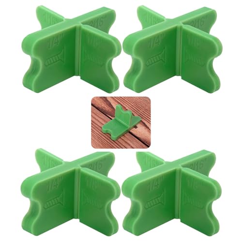 4 PCS Deck shims, 4 Thickness Deck shims (1/16 inch, 1/8 inch, 3/16 inch, 1/4 inch), ABS Structural Plate Gap Tool Deck shims for Weatherproof Flooring Project (Green)