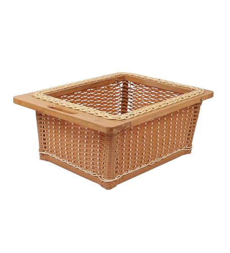Image of AKWAY PVC wicker basket for modular kitchen | pvc wicker basket for Kitchen | Pull Out Basket for Onion, Potato, Fruits (Without Partition, 16.3 inchW x 20 inchDx 6 inchH)