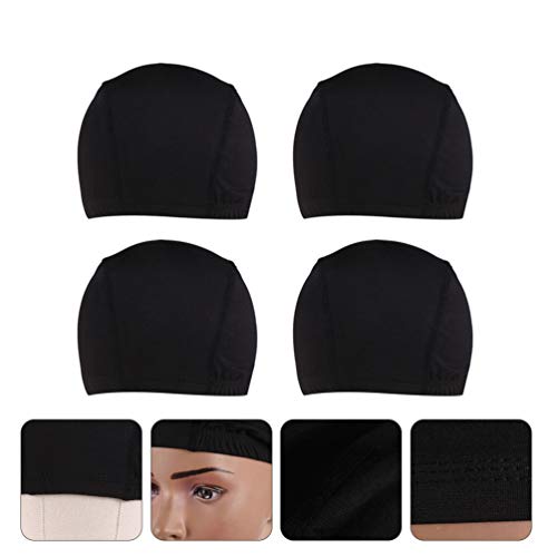 FRCOLOR 4Pcs Peruca Tampas Spandex Poliéster Dome Caps Chapéus para Fazer Perucas Hairnets Stretchab