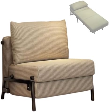 Modern Corduroy 2-in-1 Convertible Sleeper Sofa Bed - Soft High Resilience Foam Couch with Carbon Steel Frame, Space-Saving Design, Ideal for Small Living Rooms and Balconies (White)