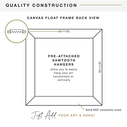 MCS Canvas Float Frames 12x12 Frame, Black Square Frame for Finished Canvases, Vertical & Horizontal Wall Hanging for Canvas Paintings (1-Pack) by MCS - Image 5