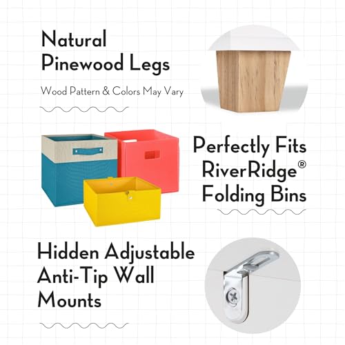 RiverRidge Kids Catch-All Cubby Storage Bench with Cushion, White by RiverRidge - Used condition - Image 2