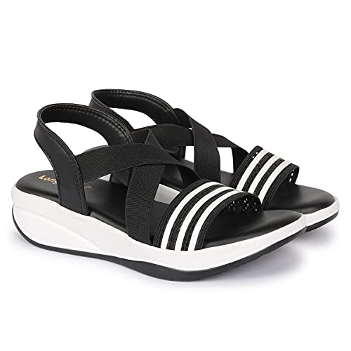 Image of Longwalk Women Casual Sandal Stripe Print Multi Strap
