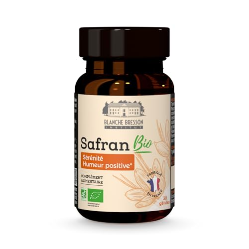 BLANCHE BRESSON - Safran Bio Safr’Inside™ - Humeur Positive & Sérénité - Extrait Breveté Tech'care Extraction™ - Dosage Optimal 30mg - 30 Gélules - Cure 30 Jours - Fabriqué en France