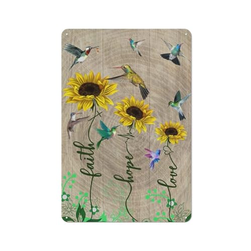 Letrero de metal rústico con texto en inglés "Faith Hope And Love Remain But The Greatest Of These Is Love", novedoso, divertido decoración de pared para el hogar, granja, dormitorio, cocina, bar,