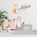 Multiple Font Custom Name & Initial Fox Nursery Baby Boy Wall Decal Vinyl Sticker for Kids | Home DÃ©cor | Custom Kids Room Decal | Bedside Decals