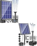 3.5W Solar Water Fountain Pump No Battery Backup, 5.5W Solar Power Bird Bath Fountains with 1500mAh