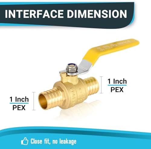 5팩 Seelink 2.5cm(1인치) PEX 크림프 볼 밸브, 황동 차단 밸브(VALVE020-5) — 사진 2