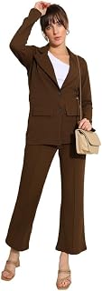 SIRIL Women's Standard Length Co-Ord Set Polyester Blazer And Trouser Pant Set | Two Piece Co Ord Set | Office Wear Co Ord... Price In India