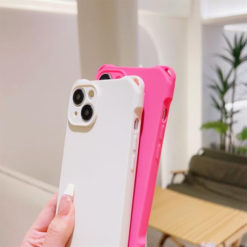 Coque iPhone 15 cordon lanière chaîne bracelet silicone rose - 3