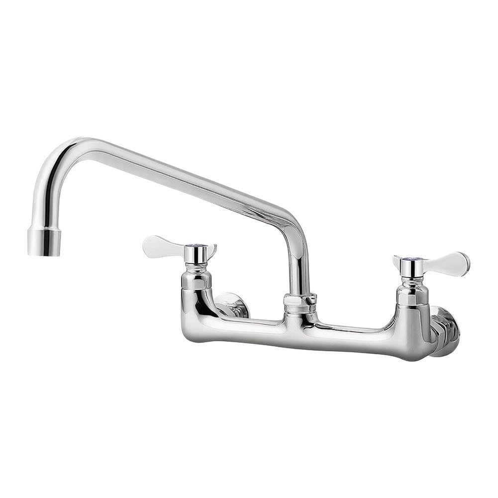 Robinet de cuisine commercial en laiton massif de 20,3 cm pour évier chaud et froid - Argent pour restaurant utilitaire - Amélioration de la maison