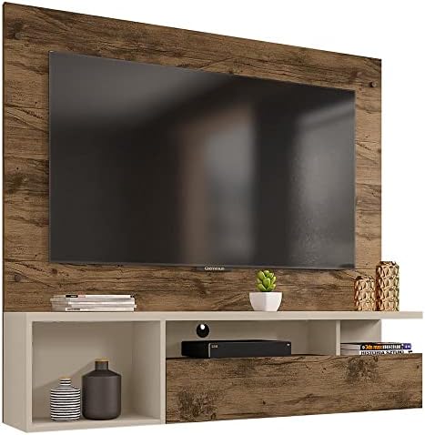 Painel Caemmun Black Para Tv até 55 polegadas (Marrom/Off White)