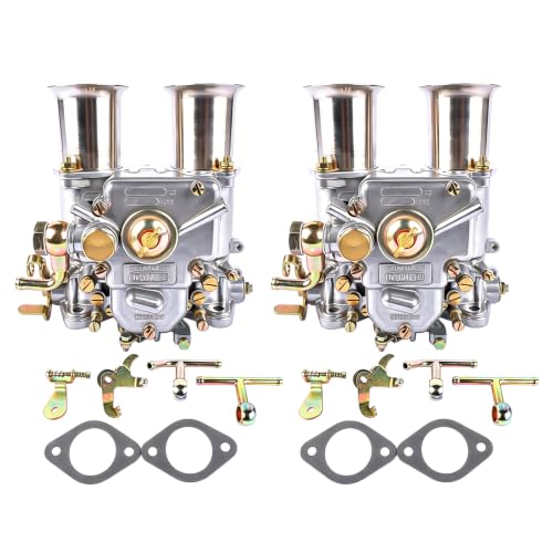 Flynsu (2pcs) 2 Barrel Carburetor 19600.060 Replacement for Weber 45 DCOE 45mm Side Draft Twin Choke Carb Replacement for Datsun 240 260 280Z 510