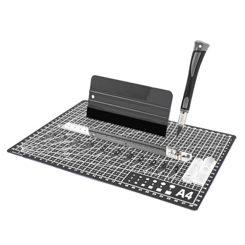 EHDIS Kit di Taglierino di Precision con Bisturi Modellismo di Gomma Antiscivolo, Cutting Mat, Spatola con Feltro, Tighello in Acciaio, Per Artigianato, Taglio Della Carta, Grigio