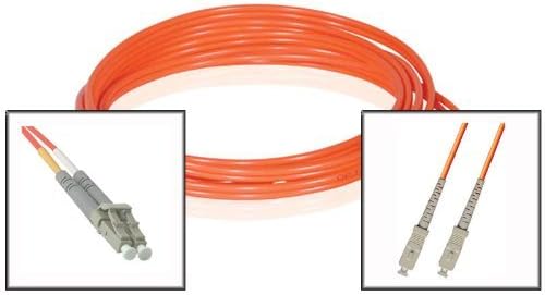 300FT (91M) LC to SC Duplex 62.5/125 Multimode Fiber Optic Patch Cable - Orange