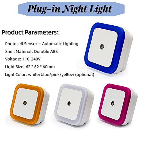 Image of Othmro 2Pcs Plug-in Night Light, White Plug-in Night Light Warm LED Christmas Light Bulb Bed Lights w Auto Dusk-to-Dawn Sensor for Bedroom Kitchen Hallway EUR Plug Bathroom Shaver Light