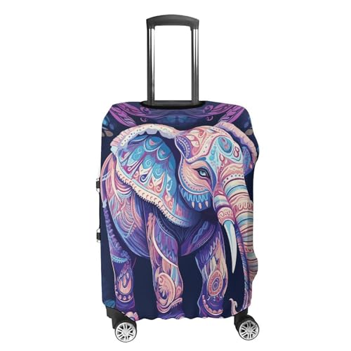 Purple Elephant Luggage Cover Dustproof Suitcase Cover Elastic Washable Travel Luggage Protector Suitcase Protector Stretch Baggage Protector for 19-32 Inch Luggage XL4