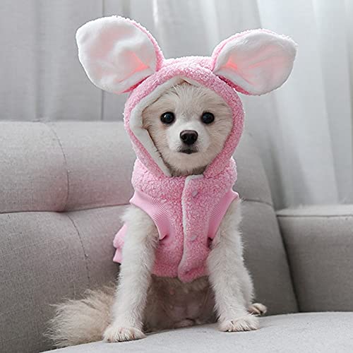 Monnadu Disfraz De Mascota Chaleco De Lana Elástica Perro Sweate Bunny Shape Cosplay Dos Piernas...