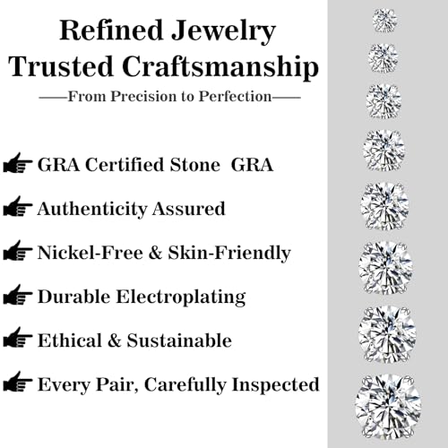 Imitation Diamond Earring 18K White Gold Vermeil 925 Sterling Silver Moissanite Earring 0.6-4 CT D Color VVS1 Clarity Moissanite Stud Earring Imitation Diamond Earring for Women Jewelry Gift3