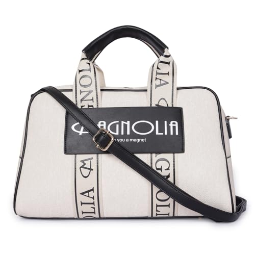 Image of MAGNOLIA Women's Canvas Duffle bag Medium Size with Detachable Shoulder Strap and Handles | Spacious Perfect for Travel & Everyday Use