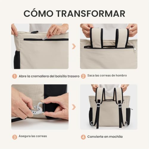 Miniatura 8 de G4free Bolsa De Pañales Convertible Con Correa De Almacenamiento, Mezcla De Beige