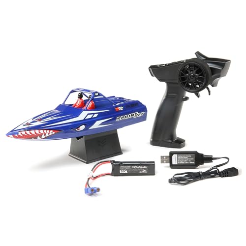 Pro Boat Sprintjet 9\" Self-Righting Deep-V Jet Boat Brushed RTR Ready to Run Blue PRB08045T2