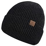Oversize XXL Beanie Hat for Big Heads, Large Winter Stocking Hats, Big Knit Cuffed Cap Ski Hats