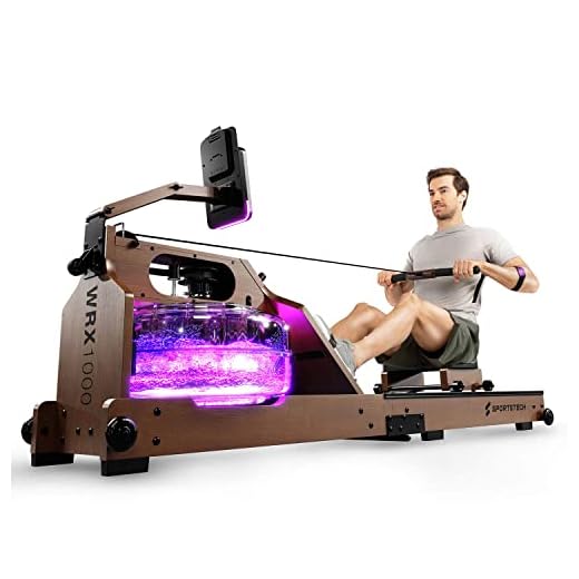 capital sports amazor Sportstech Remo de Agua de Primera Calidad I Función de Plegado Patentada + App + Modo Multijugador y Eventos Vídeo I Pulsómetro I Máquina de Remo con Resistencia de Agua - WRX700