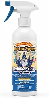 Eliminator +Plus – Organic Enzyme Insecticide & Fungicide for Livestock, Horses & Farms – Safe, Non-Toxic Fly Spray, Mite Control & Fungus Prevention – Natural, Biodegradable, OMRI Listed