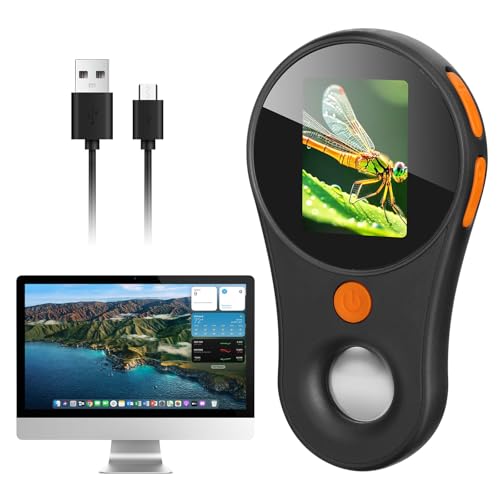 Image of Macro Digital Microscope, Portable Handheld with 2.0 inch IPS Color Screen, 500x Magnification, 200w Pixel, USB, 8LED Lights, Compatible with Windows & Mac