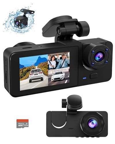 Dash Camera for Cars, 4K+1080P Dash Cam Front and Rear with 32GB SD Card, Built-in Night Vision, G-Sensor, Loop Recording, 24H Parking Mode (DWVS5)
