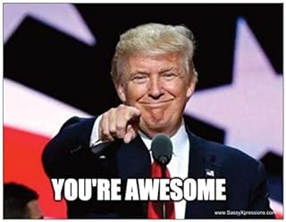 Trump Thinks You're Awesome Card Magnet (5.5"x4.25") – Strong Fridge Magnet with Patriotic Design – Trump Appreciation Gift for Dad, Mom, or Friends – Magnetic Greeting Card by SassyXpressions