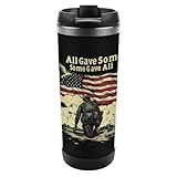 Memorial Day All Gave Some Some Gave All Travel Coffee Cup with Lid Reusable Stainless Steel Drink Mug Insulated Tumbler Car Cup