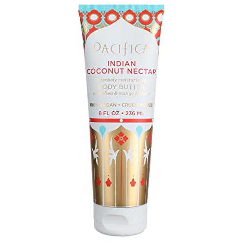 Pacifica Indian Coconut Nectar Body Butter (Pack of 2) with Shea Butter, Jojoba Seed Oil, Cocoa Butter, Flax Seed Oil, Kukui Nut Oil and Vitamin E, 100% Vegan and Cruelty-Free, 8 oz