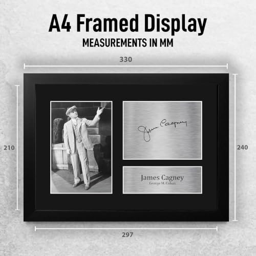 Autógrafo de James Cagney enmarcado A4 para decorar su sala de cine en casa con estilo clásico 2