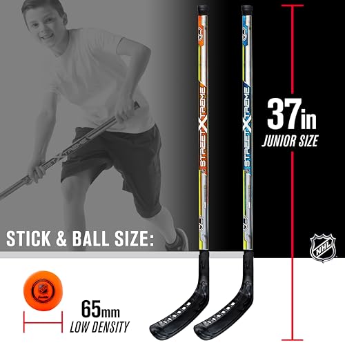 image for Franklin Sports NHL Youth Street Hockey Starter Set, Orange/Blue, One 