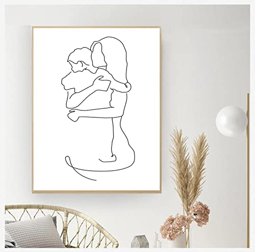 Art mural impression sur toile affiche minimaliste dessin au trait peinture moderne KEBIA