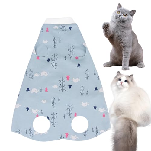 Traje de recuperação para gatos | Terno de pijama de gato - O gato alternativo do E-collar claro da