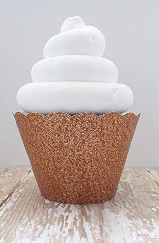 Rose Gold Metallic Glitter Cupcake Wrappers Party Dessert Decorations Standard And Mini Set Of 12 #TOP13